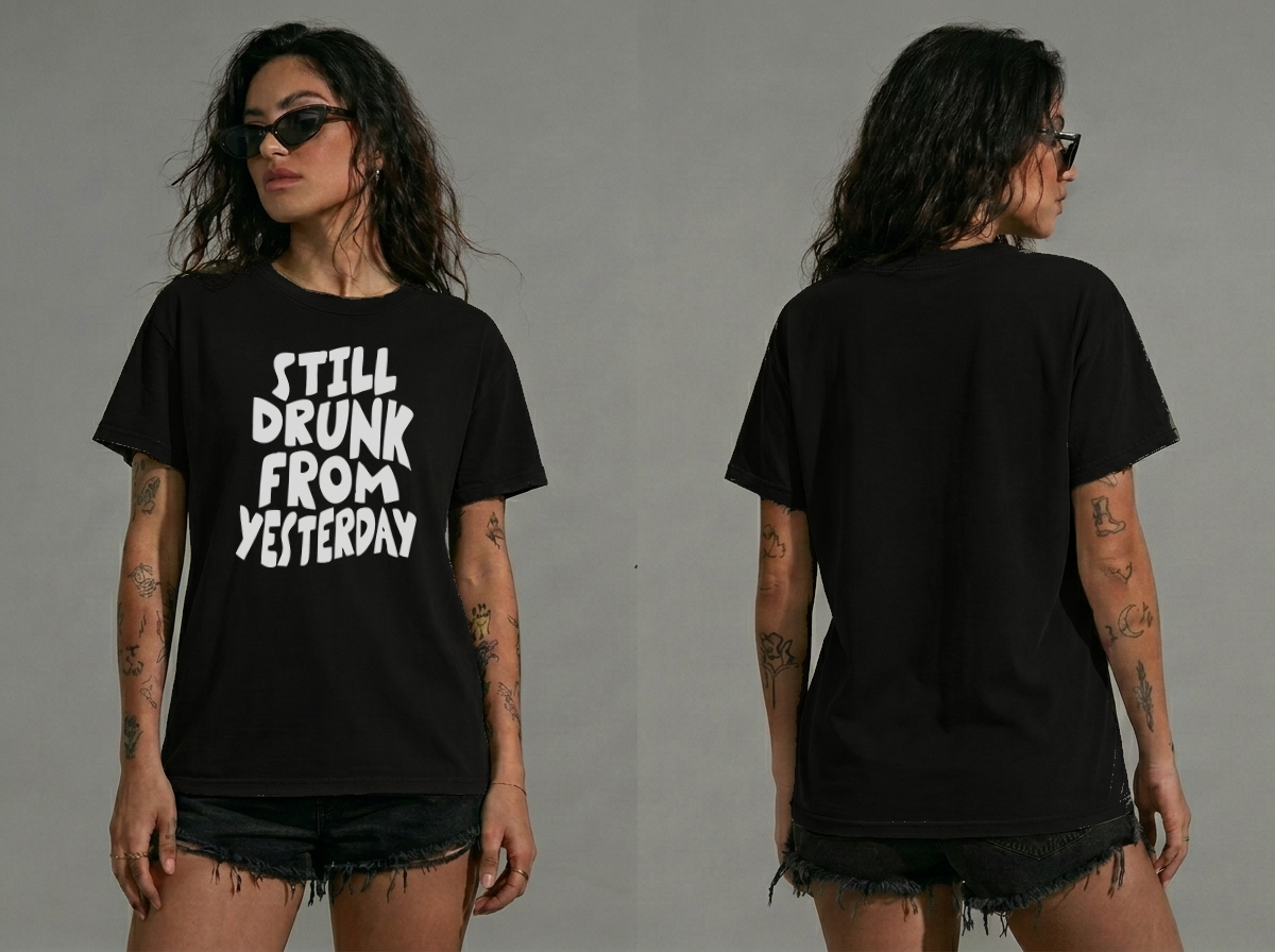 Still Drunk Unisex Black T-shirt