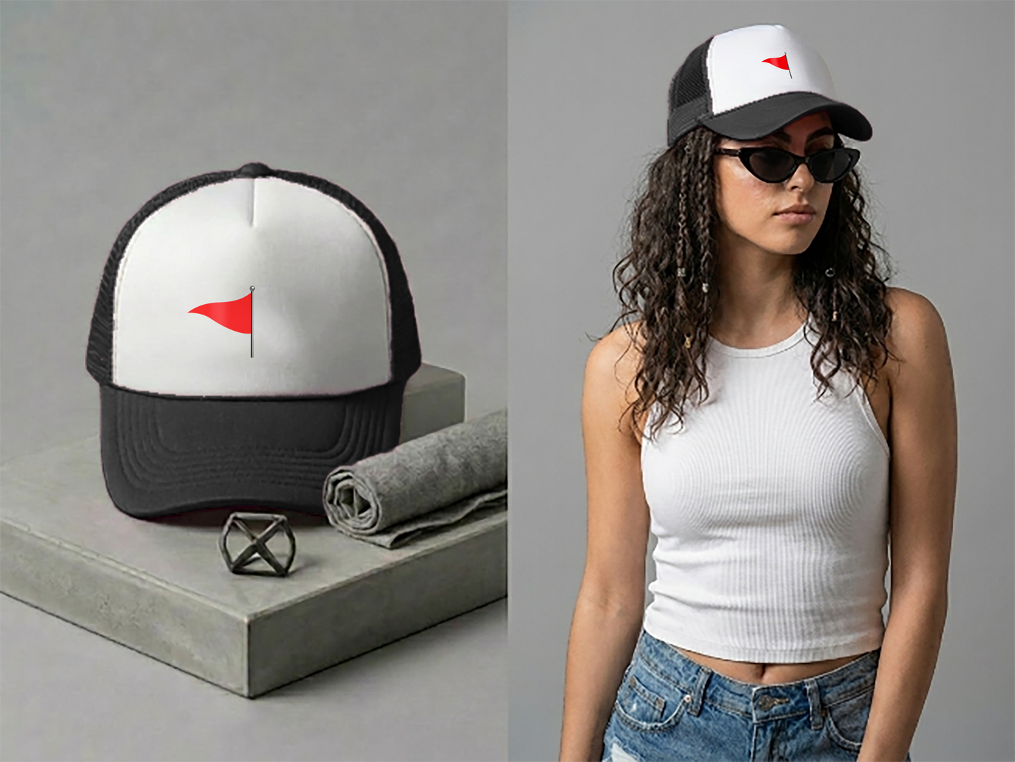 Red Flag Mesh-back Trucker Hat