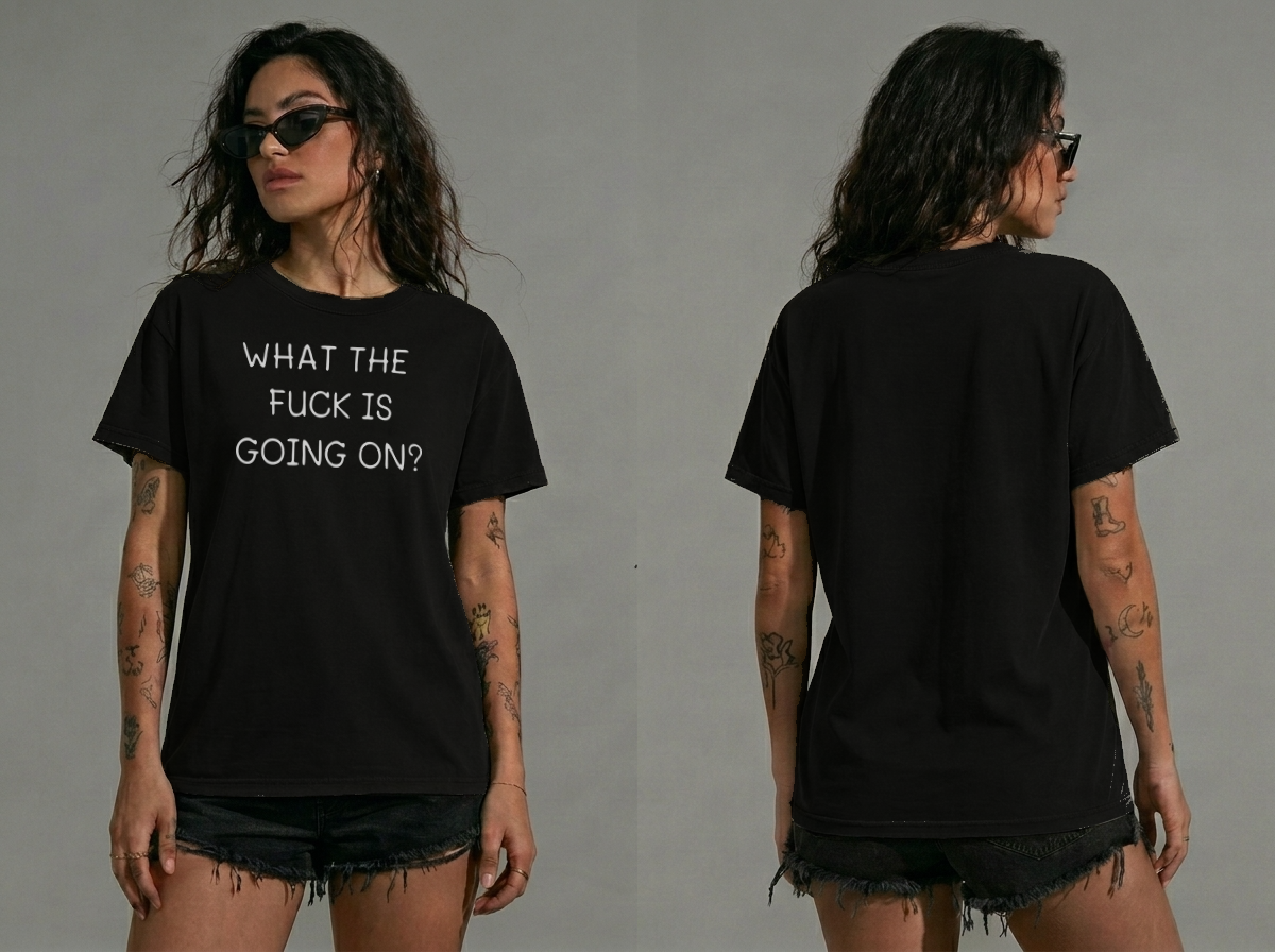 WTF Is Going On Unisex Black T-shirt